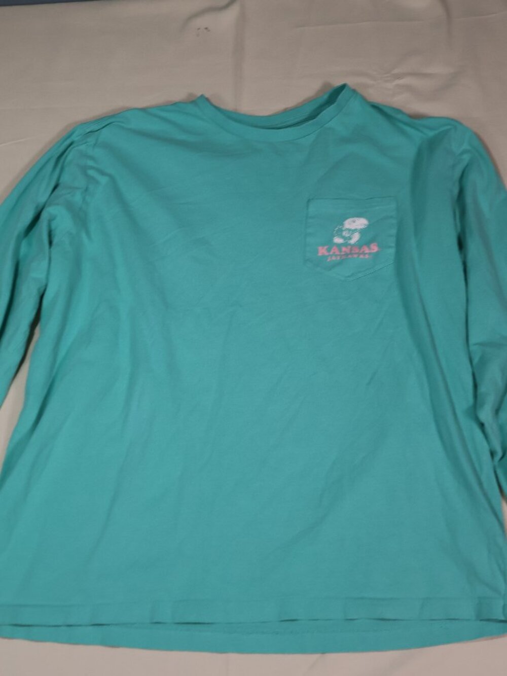 Women's KU/University of Kansas Long Sleeve Graphic Shirt with Jayhawk Phrases